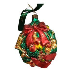 Waterford Bountiful Holiday Wishes Fruit Basket Horn Christmas Ornament New